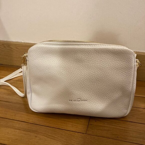 La Bagagerie Emmanuelle White Cowhide Leather Handbag - Picture 3 of 11